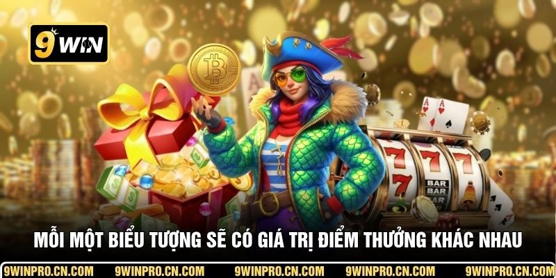 Mỗi một biểu tượng sẽ có giá trị điểm thưởng khác nhau